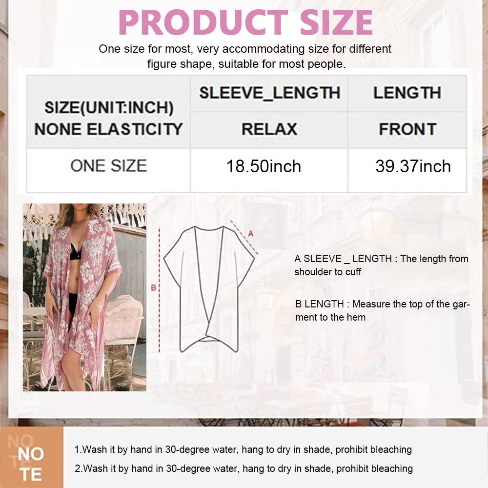 PALAY Women's Coverups for Beach Wear, Floral Print Beachwear for Women, Summer Swimsuits Beach Coverup Cardigan Wrap, Vacation Casual Cover Up for Bikini Swimwear (3/4 Sleeve, Open Front) PALAY Women's Coverups for Beach Wear, Floral Print Beachwear for Women, Summer Swimsuits Beach Coverup Cardigan Wrap, Vacation Casual Cover Up for Bikini Swimwear (3/4 Sleeve, Open Front)